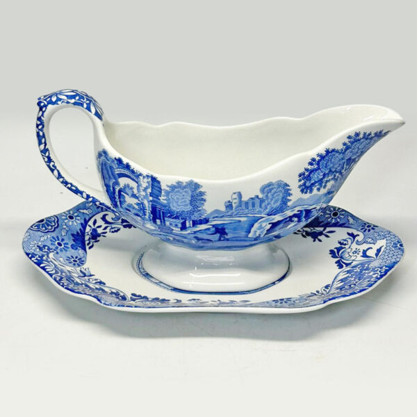 Copeland-Spode-blue-Italian-large-sauce-boat-on-stand-1 Copeland Spode Blue Italian Large Sauce Boat On Stand