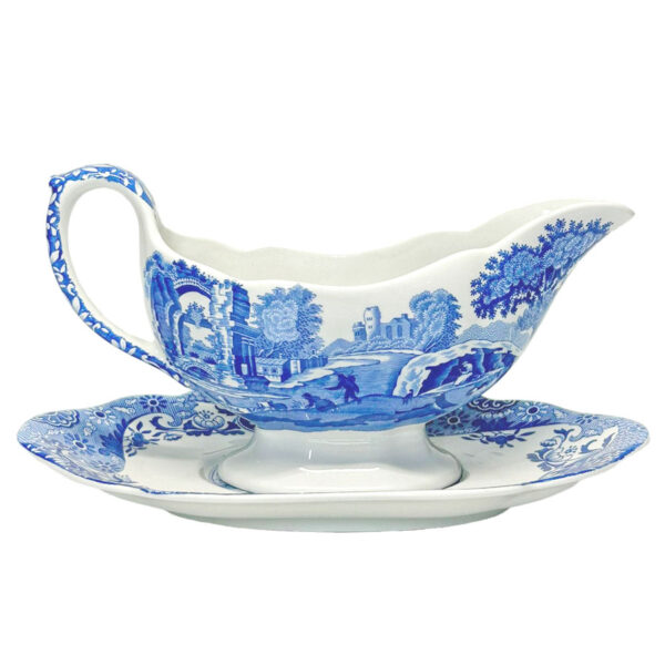 Copeland-Spode-blue-Italian-large-sauce-boat-on-stand Copeland Spode Blue Italian Large Sauce Boat On Stand