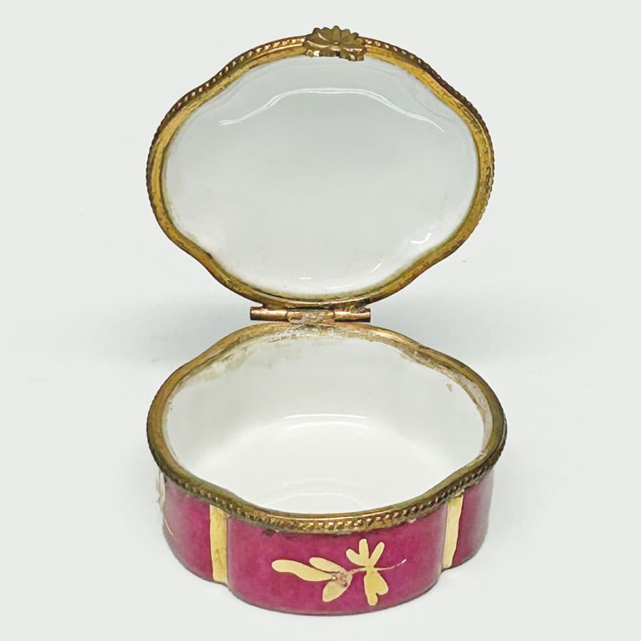 Limoges Gilt Painted Napolean Ceramic Trinket Box - Clyde on 4th