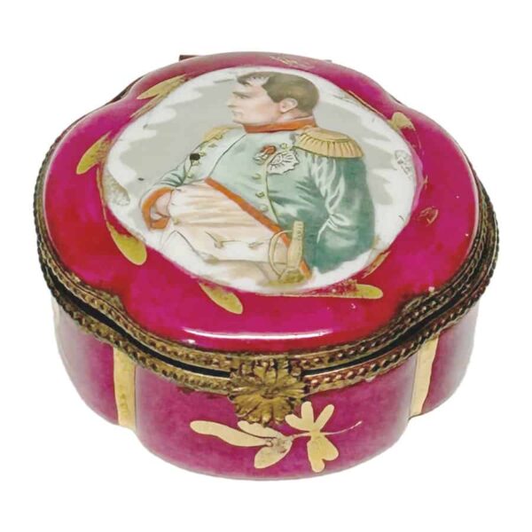 Limoges Gilt Painted Napolean Ceramic Trinket Box