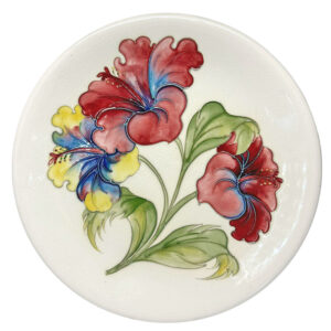 Moorcroft Hibiscus Plate Ivory Ground C1974