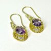 Pair 9 Carat Gold Amethyst Earrings