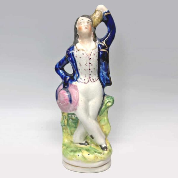 Victorian Staffordshire Flat Back Figure Bonnie Prince Charlie C1850
