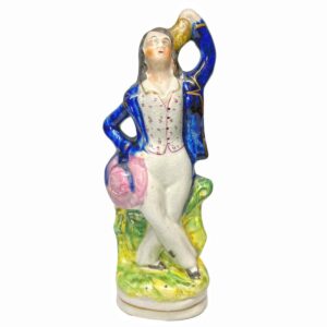 Victorian Staffordshire Flat Back Figure Bonnie Prince Charlie C1850
