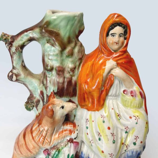 Victorian Staffordshire Red Riding Hood  C1850 Spill Vase