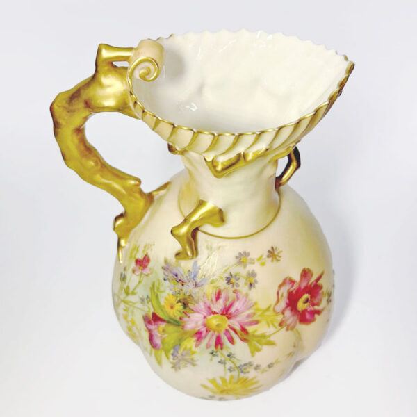 Royal Worcester Floral Blush Ivory Jug 1911