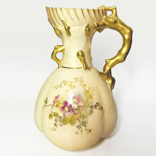 Royal Worcester Floral Blush Ivory Jug 1911