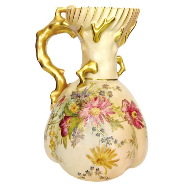 Royal Worcester Floral Blush Ivory Jug 1911