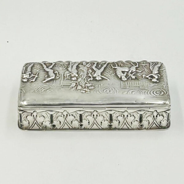 Chester Silver Neo Classical Hinged Box Chester 1902 George Nathan
