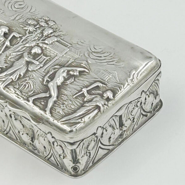 Chester Silver Neo Classical Hinged Box Chester 1902 George Nathan