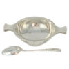 Hallmarked Silver Christening Porringer and Spoon Birmingham 1946