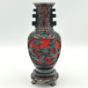 Cinnabar Chinese Hand Carved Dragon Dual Tone Vase 20cm