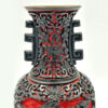 Cinnabar Chinese Hand Carved Dragon Dual Tone Vase 20cm