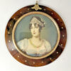 French Gold Mounted Tortoiseshell Pair  Of Miniature Portrait Paintings of Napoleon & Josephine