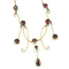 9ct Gold Garnet Chandelier Necklace