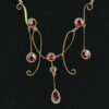 9ct Gold Garnet Chandelier Necklace