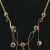 9ct Gold Garnet Chandelier Necklace