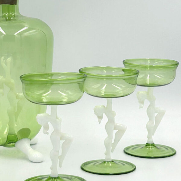 Art-Deco-Bimini-Lauscha-Dancer-Glass-Decanter-Set-Austria-1920-3 Art Deco Bimini Lauscha Dancer Glass Decanter Set Austria 1920