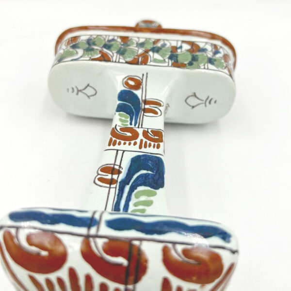 Art Nouveau Royal Delft Polychrome Candle Holder 1898