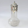 Hallmarked Silver London 1876 Claret Jug Fern Etched Glass