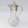 Hallmarked Silver London 1876 Claret Jug Fern Etched Glass