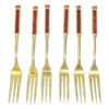 Eetrite 24ct Gold Plated Royal Albert Heirloom Cake Forks Red
