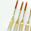Eetrite 24ct Gold Plated Royal Albert Heirloom Cake Forks Red