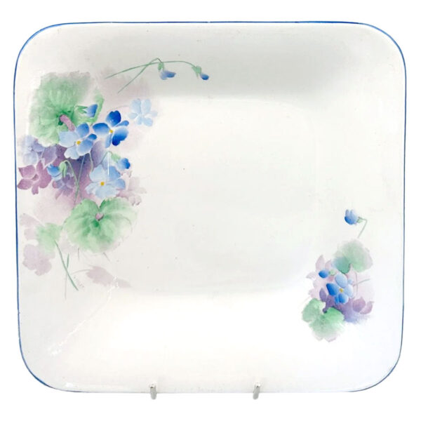 Shelley Dog Rose Blue and Mauve Floral Square Bowl 12714