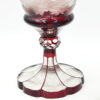 Bohemian Glass Pair Ruby Over Lay Cut To Clear Deer Forest Scene Urns 19th