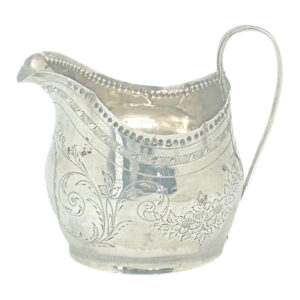 Hallmarked Silver Milk Jug Bright Cut London 1805 - Bateman