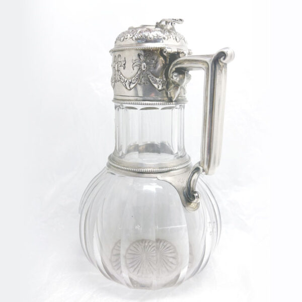 Hallmarked Silver and Crystal Claret Jug Sheffield 1887