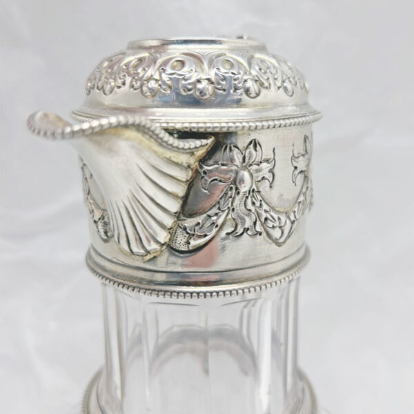 Hallmarked Silver and Crystal Claret Jug Sheffield 1887