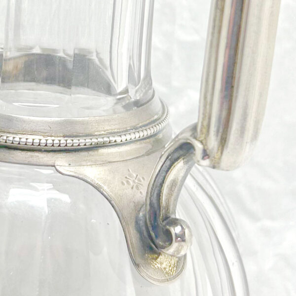 Hallmarked Silver and Crystal Claret Jug Sheffield 1887