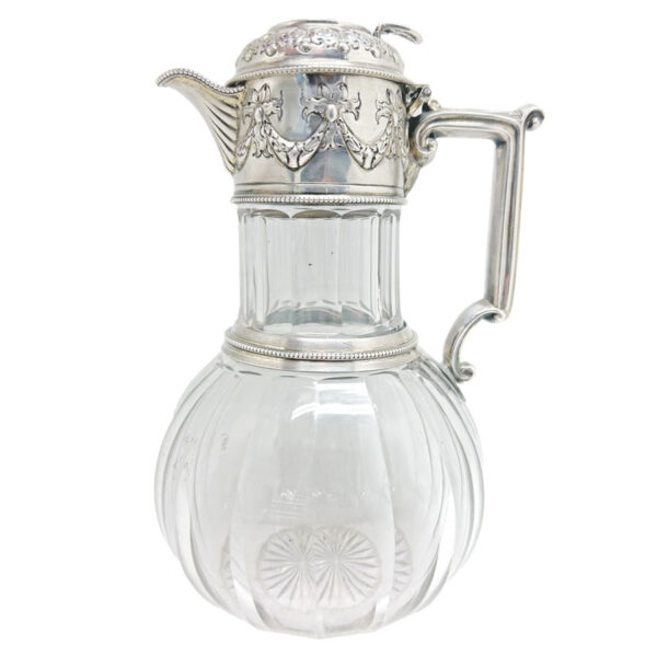 Hallmarked Silver and Crystal Claret Jug Sheffield 1887