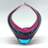 Murano Sommerso Purple Blue Glass Basket 20th