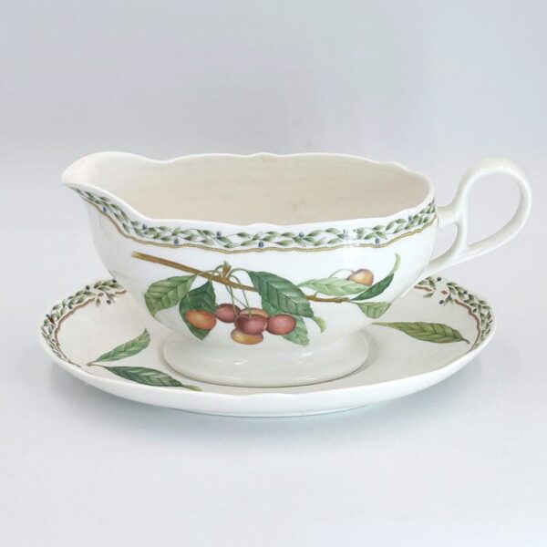 Noritake-royal-orchard-Japan-sauce-bowl-1 Noritake Royal Orchard Japan Sauce Boat and Stand