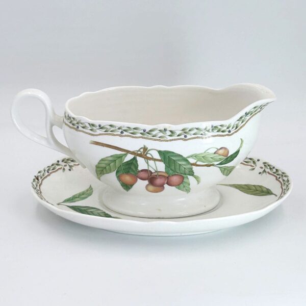 Noritake-royal-orchard-Japan-sauce-bowl-3 Noritake Royal Orchard Japan Sauce Boat and Stand