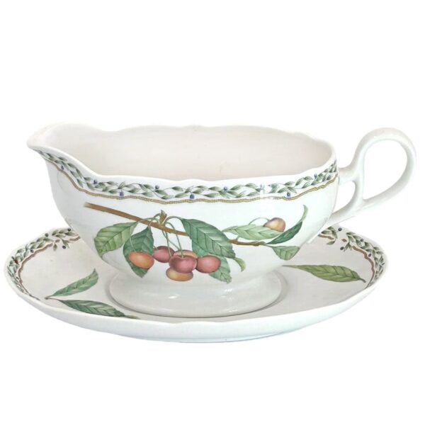 Noritake-royal-orchard-Japan-sauce-bowl Noritake Royal Orchard Japan Sauce Boat and Stand