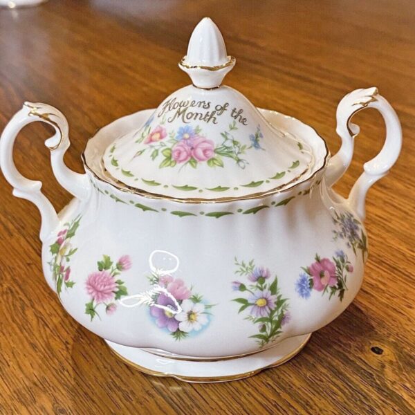 Royal Albert Flowers of The Month Tea Lidded Sugar