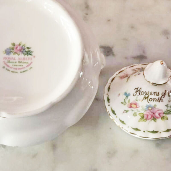 Royal Albert Flowers of The Month Tea Lidded Sugar