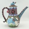 Ardmore Hand Elephant Scene Painted Large Coffee Pot By Ohelia 1995