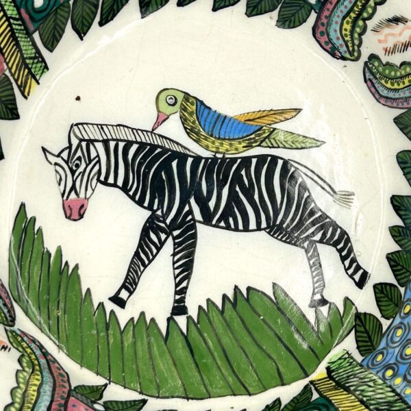 Ardmore Hand Painted Zebra Bowl 1994 Matrinah