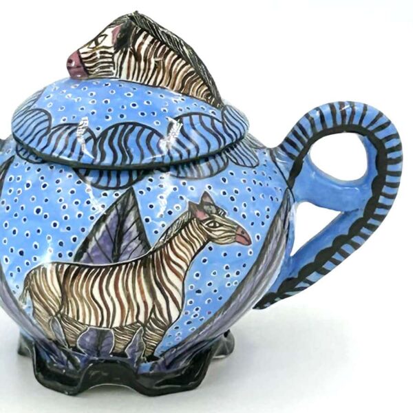 Ardmore Hand Painted Zebra Bowl and Cover Octevia 1998