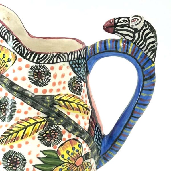 Ardmore Hand Painted Zebra Jug Zinhle 1995