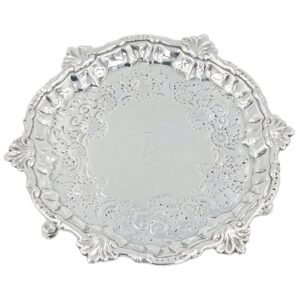 Georgian Silver Calling Card Tray London 1749 William Peaston