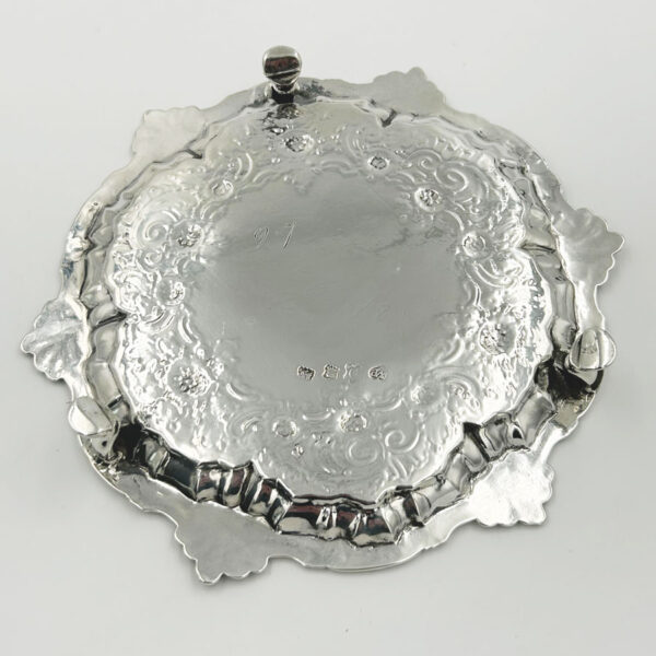 Georgian Silver Calling Card Tray London 1749 William Peaston