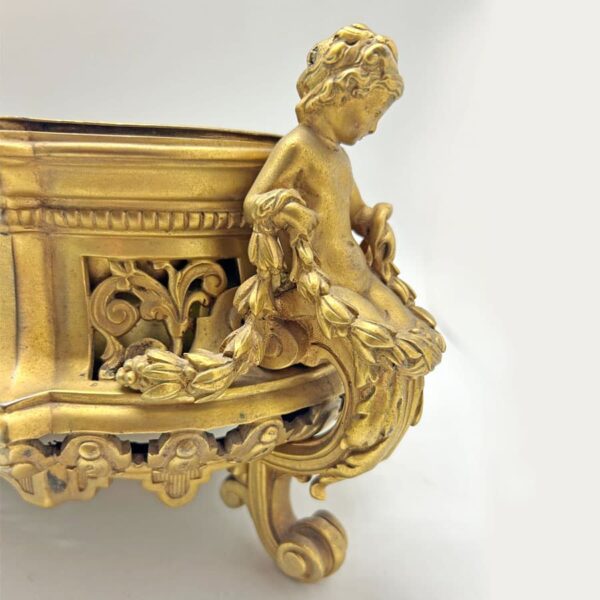 Gilt Bronze French Cherub Jardiniere 19th
