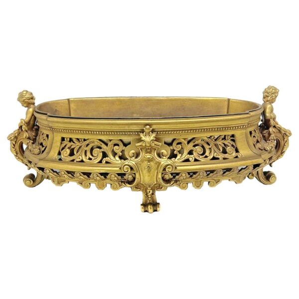 Gilt Bronze French Cherub Jardiniere 19th