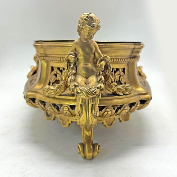 Gilt Bronze French Cherub Jardiniere 19th