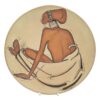 Kalahari South African Pottery Wall Plate Seated Lady C1950